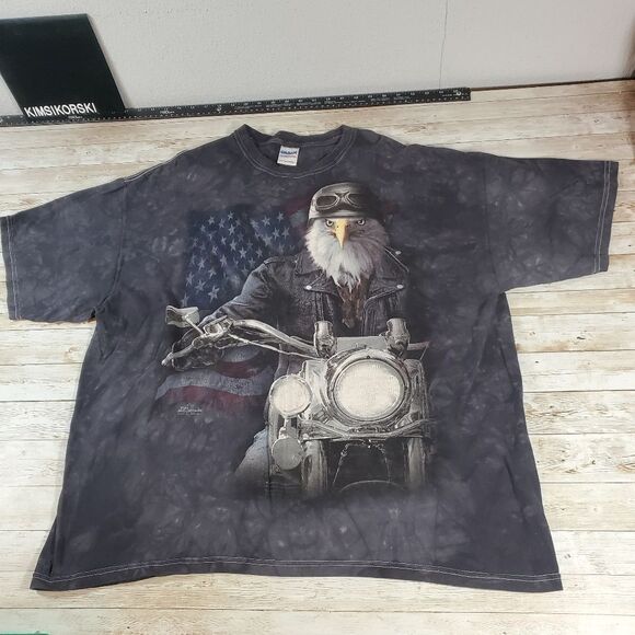 The Mountain Tie Dye Eagle Biker Harley-Davidson Manimals Weird T-Shirt Size 2XL - Picture 1 of 7